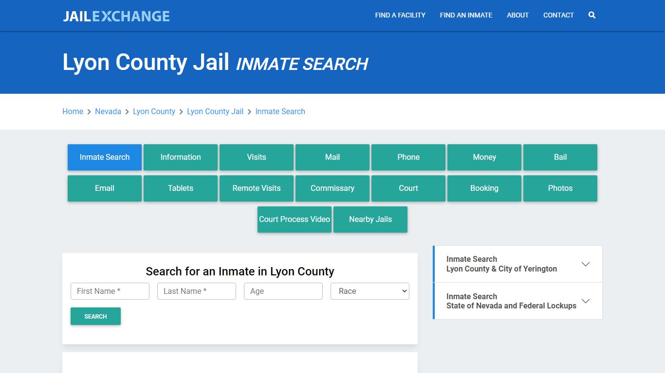 Lyon County Jail, NV Inmate Search: Roster & Mugshots - Jail Exchange