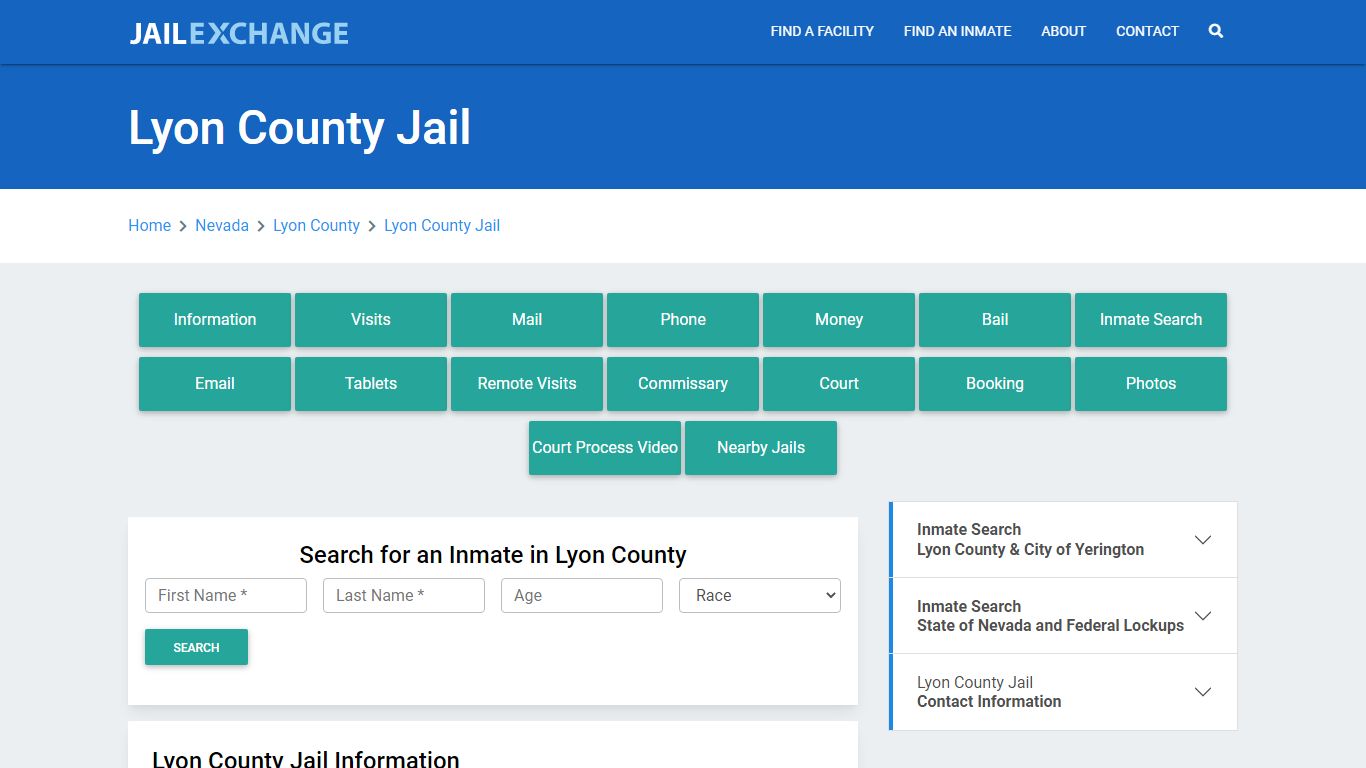 Lyon County Jail Roster Lookup, NV, Inmate Search - Jail Exchange